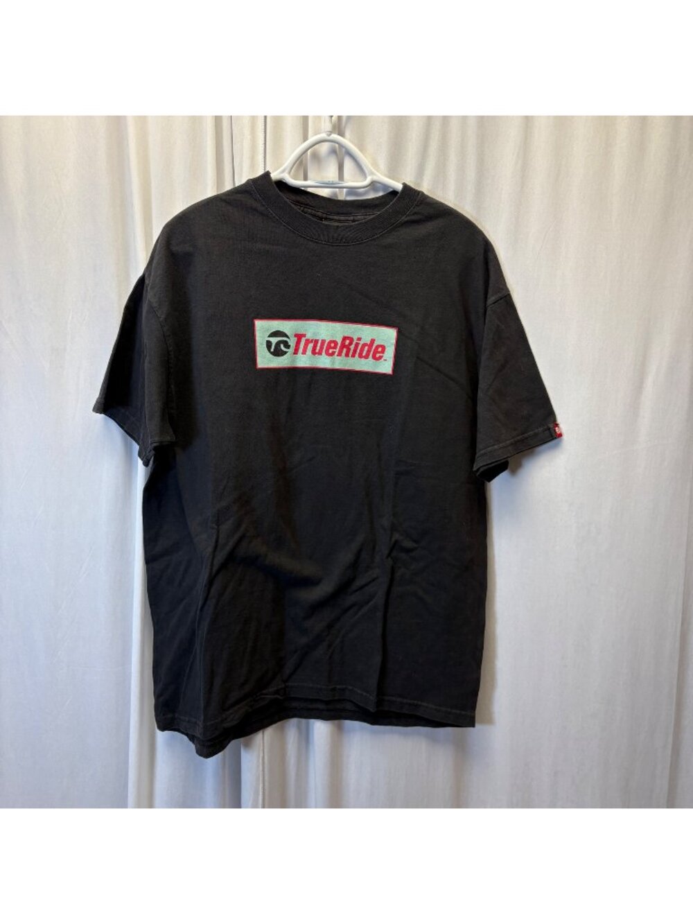 TrueRide Black T-Shirt Mens Size Large Cotton Short Sleeve Tee Casual